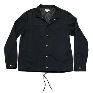 The Rail Black Coach Jacket Men’s Medium Snap Front Cotton Lined Lightweight